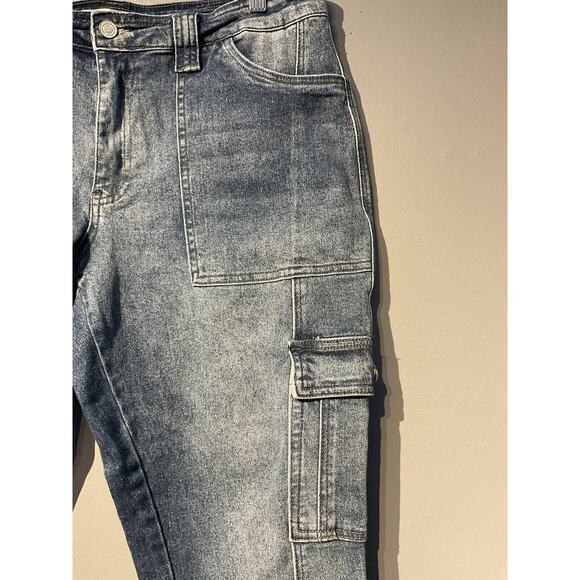 kancan cargo jeans Size 13/30 Medium Wash Stretch - Picture 3 of 5